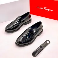 Men's Luxurious Black Patent Leather Penny Loafers - Classic Slip-On Formal Dress Shoes with High-Gloss Finish - View 1