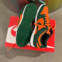 Nike SB Dunk Low Street Style Green and Orange Low-Top Sneakers Retro Kicks - View 1