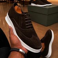 Timberland Men's Black and Brown Suede Brogue Derby Shoes with White Sneaker Sole - Smart Casual Lace-up Footwear - View 4