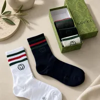 Gucci Unisex Iconic Web Stripe & Interlocking G Logo Crew Socks Multi-Pack - Premium Cotton Blend Designer Fashion Accessories Set - View 1