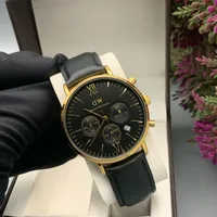 Daniel Wellington Men's Classic Gold Chronograph Watch with Black Dial & Rich Brown Leather Strap - Premium & Timeless Design for Modern Gentlemen - View 2