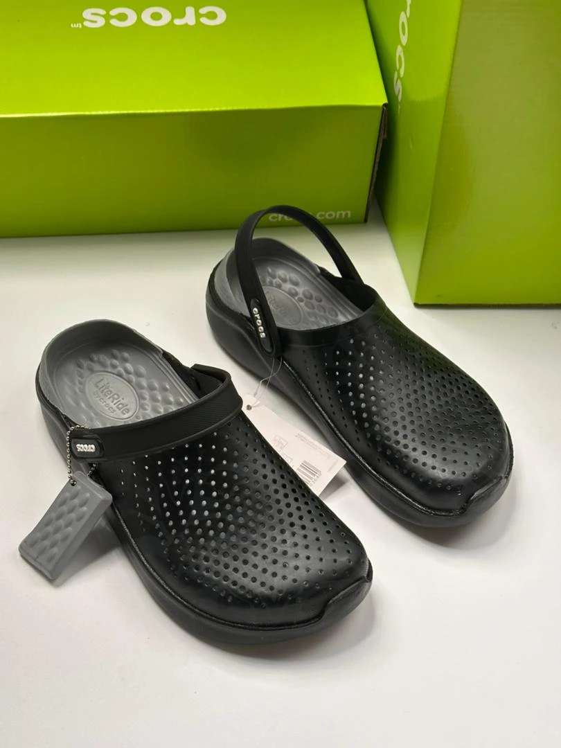 Origion Crocs iconic LiteRide Clog in sleek Black and  Grey 