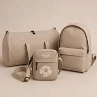 3 in 1 Essentials x Readymade Tears Neutral Beige Travel  Daily Bag Set - Stylish Duffel, Backpack, and Crossbody Shoulder Bag - View 1