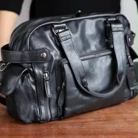 Men's Premium Faux Leather Travel Duffel Bag – Stylish and Durable Weekend  Short Trip Vacations for Business and Gym Bag - View 2
